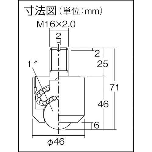 ISB 下向用ボールキャスター イグチベアー IK−25NM スチール製 IK-25NM 1 個