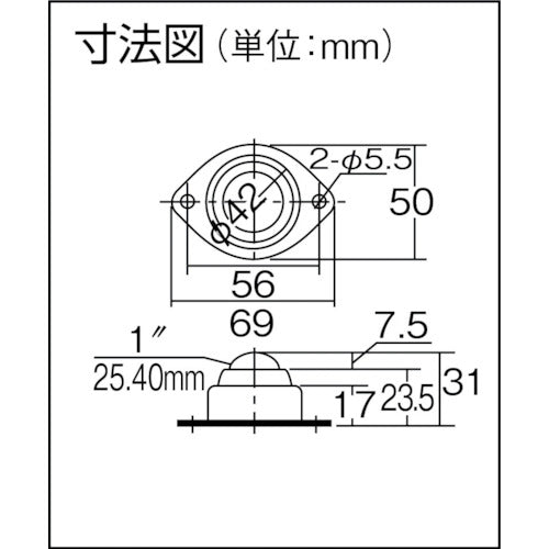 FREEBEAR ボールキャスター フリーベア プレス成型品上向き用 オールステンレス製 S−8Y S-8Y 1 個