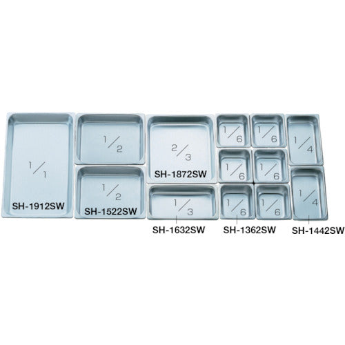 SUGICO 18-8 슈퍼 디럭스 팬 1/2 사이즈 325×265×150 SH-1526SW 1장