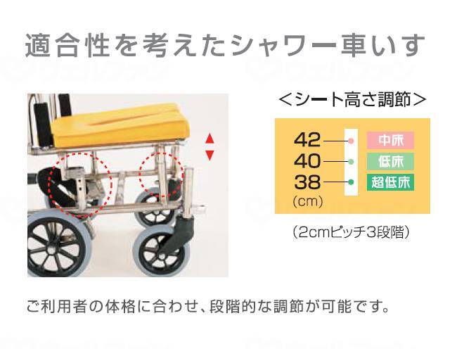 カワムラサイクルシャワー用(高さ調整式)KS10・標準/クリあり レッド 前座高420mm