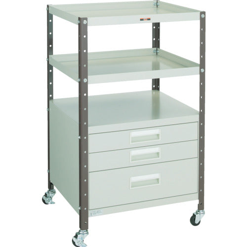 TRUSCO V型ツールワゴン 482X420XH798 3段引出付 VL-2 1 台