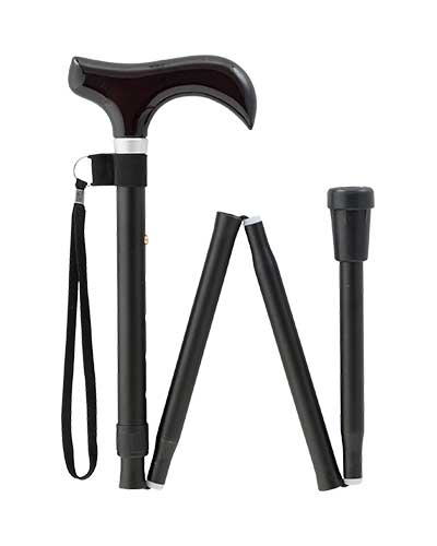 Kaien-tai Economy Walking Stick, Folding Type, Slim / CX-07027 Black 1 Piece