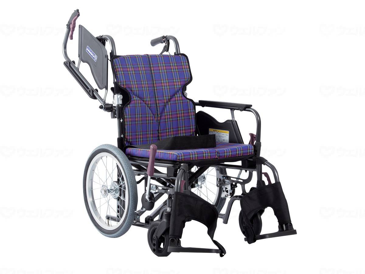 Kawamura Cycle Modern Bstyle Assisted 16 inch Medium/High Floor Purple Check (A11) Seat Width 38-Front Seat 43cm