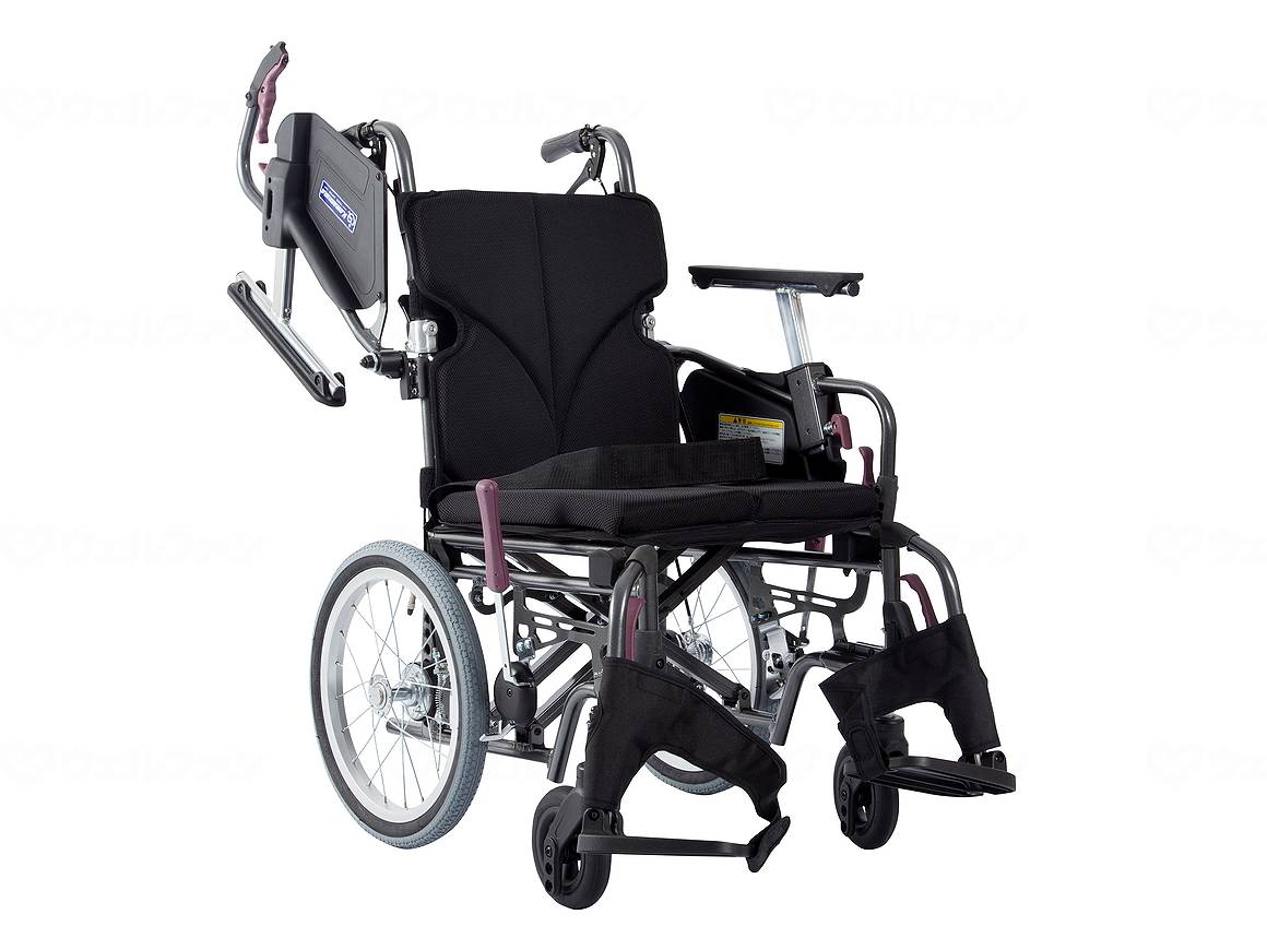 カワムラサイクルモダンCstyle 介助用 16インチ中・高床 No.68黒メッシュ(ポリエステル) 座幅38-前座43cm