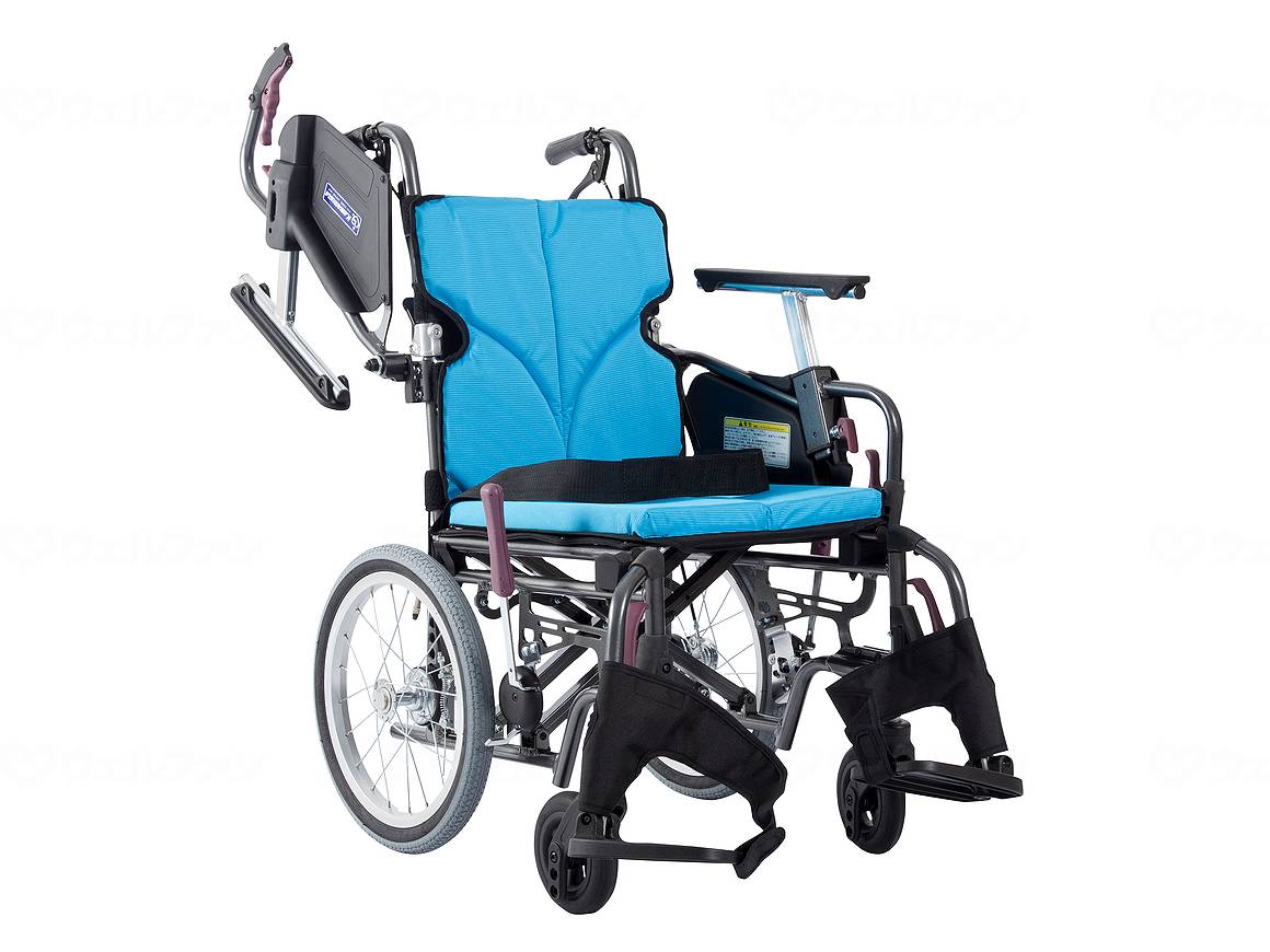 カワムラサイクルモダンCstyle 介助用 16インチ中・高床 ライトブルー(NO.83) 座幅38-前座43cm