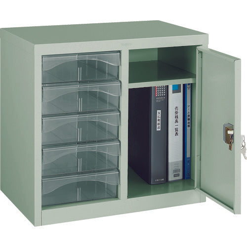 TRUSCO Letter Case A4 Type/Combination with Door Shelf and 5 Deep Drawers A4-W205K 1 Unit