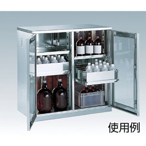 TRUSCO 耐震薬品庫 ガラス両開型 棚スライド式 900X500XH900 SW 1 台