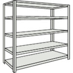 TRUSCO スチールラック M1.5型軽中量棚 1760X595XH1500 5段単体 ネオグレー M1.5-5665 1 S