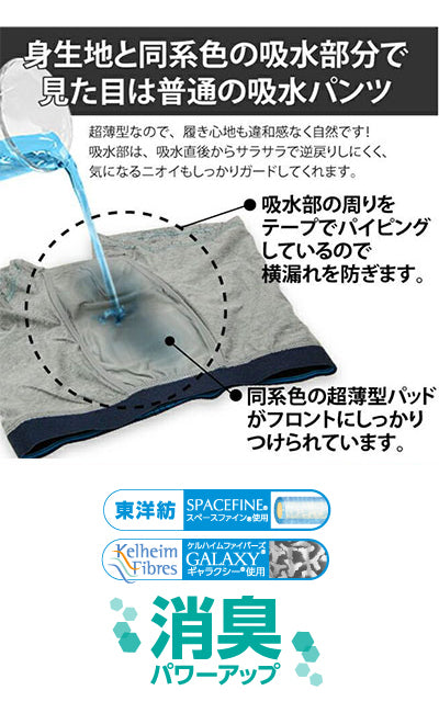 Smart Boxer Shorts Large Capacity Type for Men / TJI-471GA M 3-color set (gray, navy, black) 1 pair