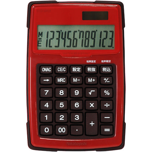Nakabayashi Desktop Calculator Waterproof Type S Red ECD-WR01RD 1 pc