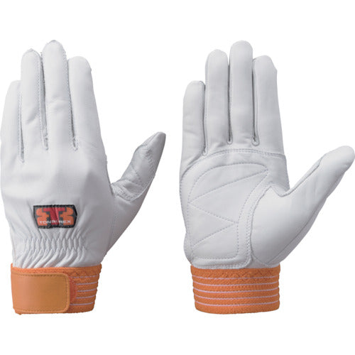 Tomborex Cowhide Gloves White x Orange C-308R L 1 pair