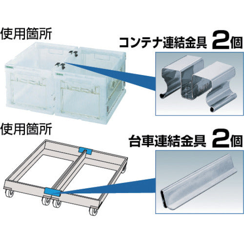 TRUSCO 扉付折りたたみコンテナ台車セット CR-S50T-S 1 S
