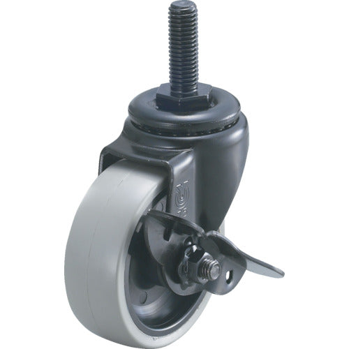 TRUSCO ナイロンウレタンキャスター75φ自在ストッパー付 STD-75NUS 1 個
