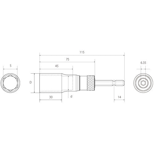 TOP 電動ドリル用強替軸ソケット ESK-17TS 1 個