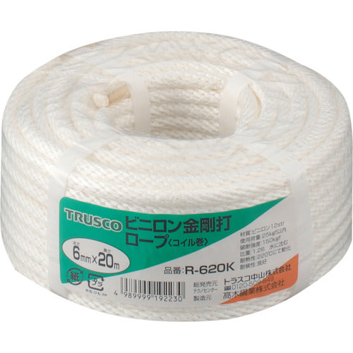 TRUSCO Vinylon Rope Kongo-uchi Wire diameter 6mm x length 20m R-620K 1 roll