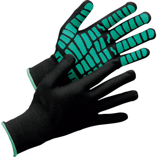 Midori Anzen Work Gloves High Grip MHG134 Black x Green M MHG-134-BK/GN-M 1 pair