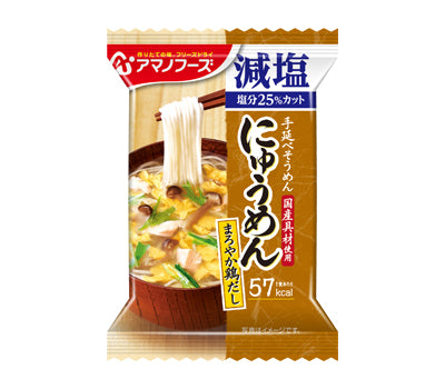 Amano Foods Freeze-Dried Nyumen, Reduced Salt, Mild Chicken Broth / 4 Bags, 1 Small Box