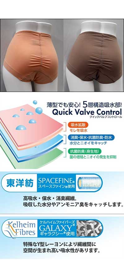 Style Celebrity Water Absorbent Deodorizing Shorts 2-Color Set for Women / TJI-679 LL Pink Set (1 each in pink and mocha) 1 set