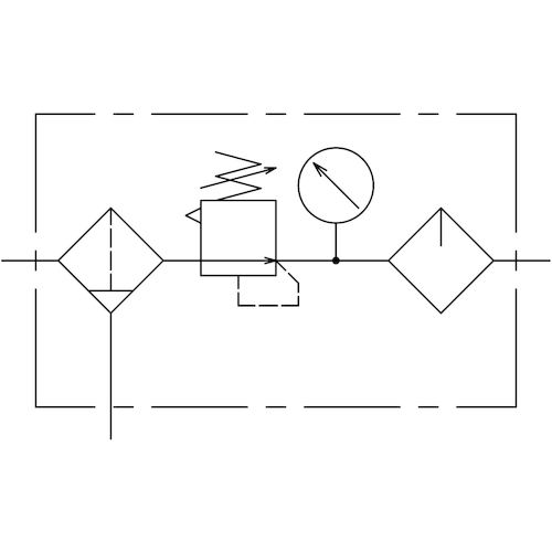 TAIYOH Air Control Unit/2-piece set (with bracket and square pressure gauge) MKL3-10-BD 1 piece