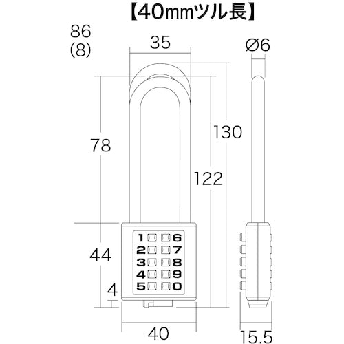 アイワ金属 デジタルロック 40mm 吊長(ブリスターパック入り) AP-024L 1 個