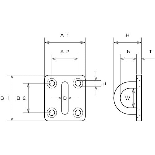 Mizumoto Stainless Steel Eye Plate (with Small Screw) 4mm B-3070 1 pc