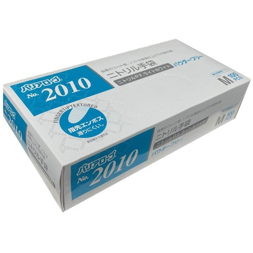 バリアローブ ニトリルPFライトホワイトパウダーフリーM(100枚入) NO.2010M 1 箱