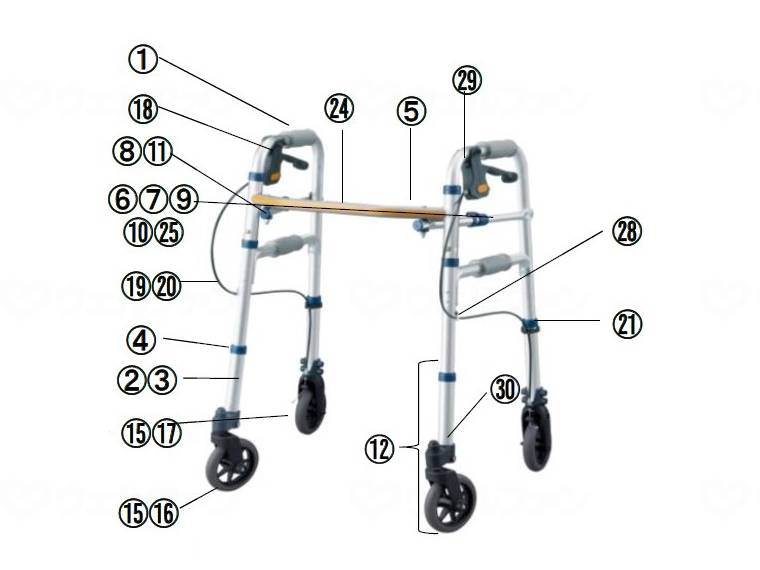 East Eye Safety Arm V Type Walker Mini Silver