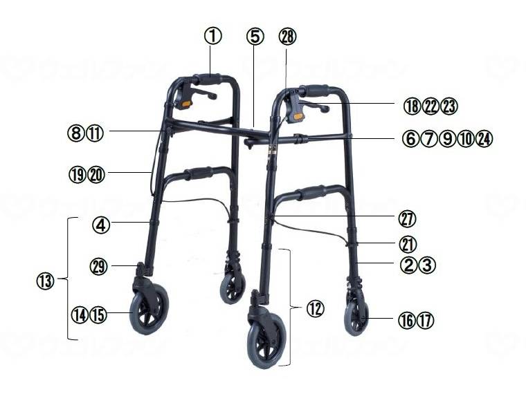 イーストアイセーフティーアーム Vタイプウォーカーハイ ブラック