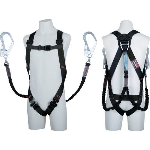 TSUYORON Light Harness with Twin Lanyards, Retractable Nobiron (Black), Blue, S Size, TH5102NV93SVOTBLKS2R23BX, 1 Piece