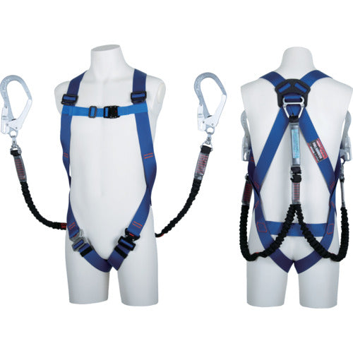 TSUYORON Light Harness with Twin Lanyards, Retractable Nobiron (BK), Black, Size S, TH5102NV93SVOTBL4S2R23BX, 1 pc