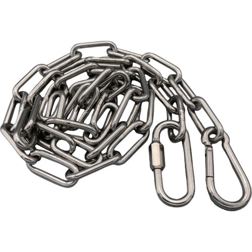 Lactem Welded Chain, Stainless Steel, Wire Diameter 4mm, 2m, AK Hook and Ring Catch Included, WCSRA2, 1 Piece