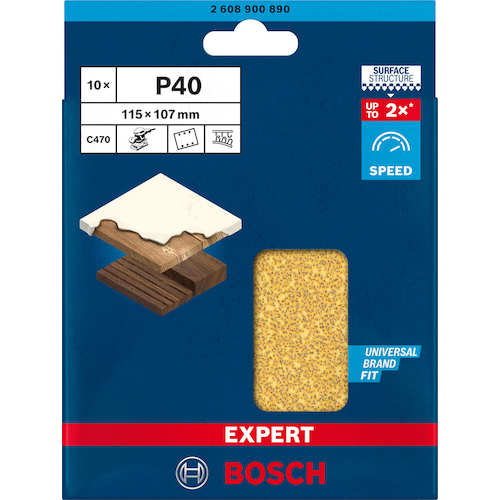 ボッシュ オービタルサンダーペーパー C470 115X107mm #40 10枚入り 2608900890 1 PK
