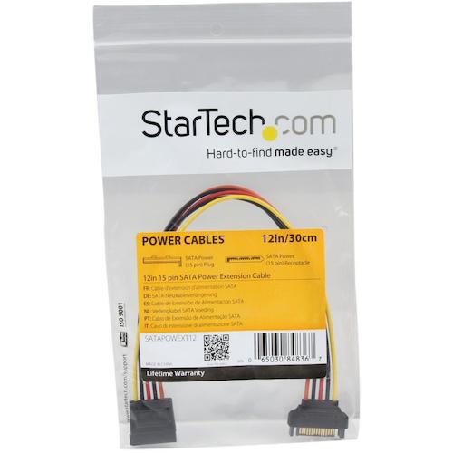 StarTech SATA power extension cable / 30cm / 15-15 pin / male-male / for serial ATA HDD hard disk SATAPOWEXT12 1 bag