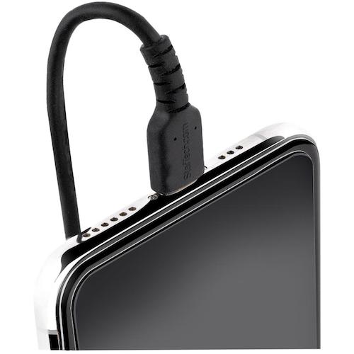 StarTech Lightning Cable / USB-A / 1m / High Durability / Coil Type / Black / iPhone Lightning Curl Cord RUSB2ALT1MBC 1 Pack