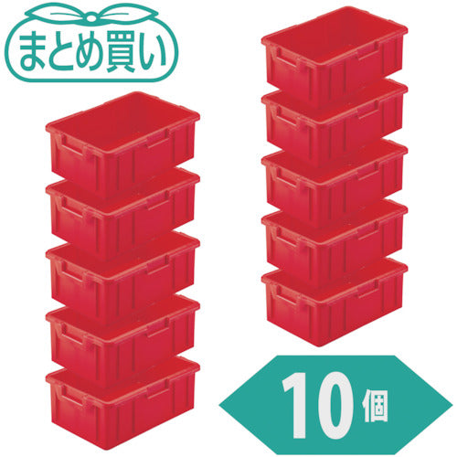 TRUSCO まとめ買い NS型コンテナ 10L レッド 10個 NS-10N-R-10P 1 組