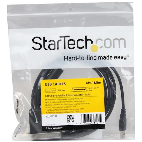 StarTech Parallel Conversion Cable / USB-A - Centronics 36-pin / 1.8m / Male - Male ICUSB1284 1 bag