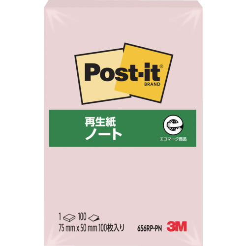3M Post-it 75 x 50 mm 100 sheets Pink 656RP-PN 1 PK