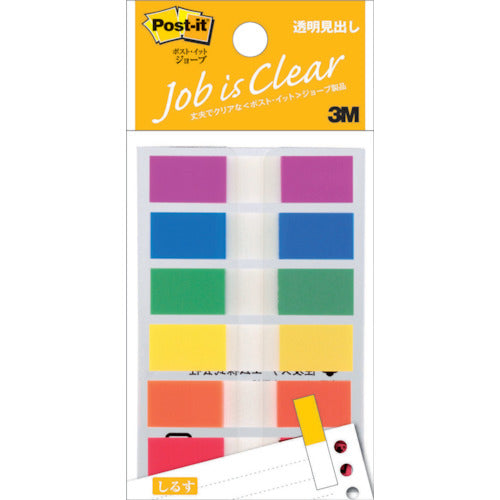 3M Post-it Jove Transparent Header 44 x 10 mm 20 sheets x 6 6 colors mixed 120 sheets 683MH 1 PK