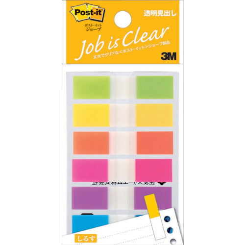 3M Post-it Jove Transparent Header 44 x 10 mm 20 sheets x 6 6 colors mixed 120 sheets 683NEH 1 PK