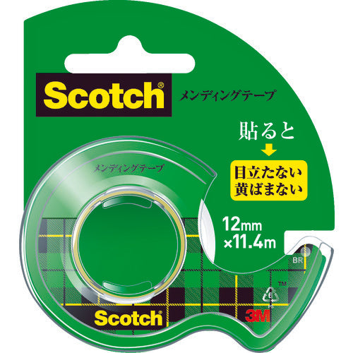 3M 事務用テープ メンディングテープ 12mm×11.4m ディスペンサー付 CM-12 1 巻