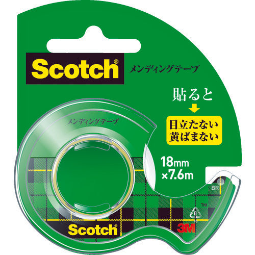 3M 事務用テープ メンディングテープ 18mm×7.6m ディスペンサー付 CM-18 1 巻