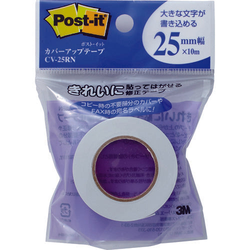 3M 커버 업 테이프 25mmX10m 흰색 리필용 CV-25RN 1개