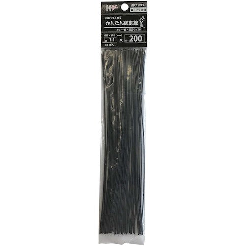 DAIDОHANT かんたん結束線 黒(太さ)1.1×(長さ)200mm60本 10155972 1 PK