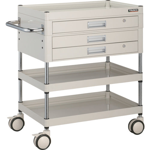 TRUSCCO 툴 왜건 팔콘 왜건 750X500 인출부 고무 바퀴 화이트 색 FAW-973XZ-W 1대