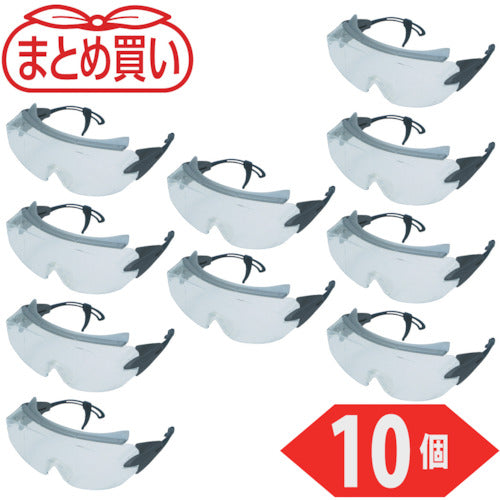 TRUSCO bulk purchase single-lens safety glasses, clear, 10 pieces, TVF-90TM-10P, 1 box
