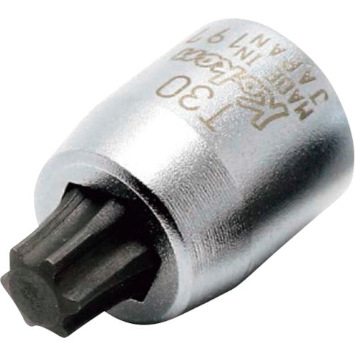 Ko-ken 1/4" (6.35 mm) SQ. Torx Bit Socket Total Length 19.5 mm T30 SP2025.19.5-T30 1 pc