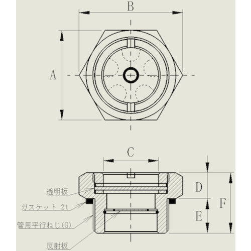 Iehara Light Industry Oil Gauge M Type 3/8 10101000 1 pc