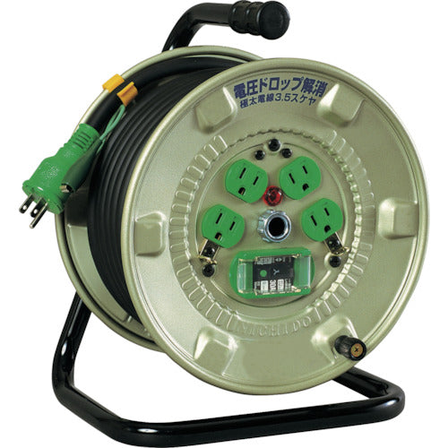 NICHIDO 電工ドラム 100V 漏電保護専用ブレーカー付 極太電線 20m NNP-EB24F 1 台