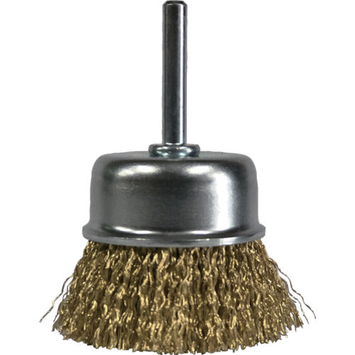 SUNPOWER Steel Wire Plated Shaft Cup Brush (Yellow Stranded Wire) SC-61 1 pc