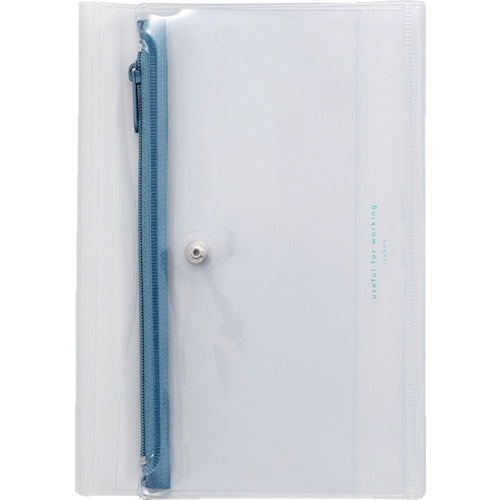 Daigo Isshoni. Notebook cover with pen case PVC A5 R Clear Blue N1941 1 piece